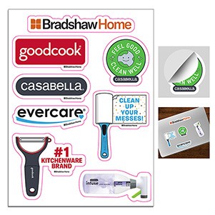 "CUSTOMCUT" 6" x 8" Full Color Removeable Kiss-Cut Sticker Sheet – 6 Mil